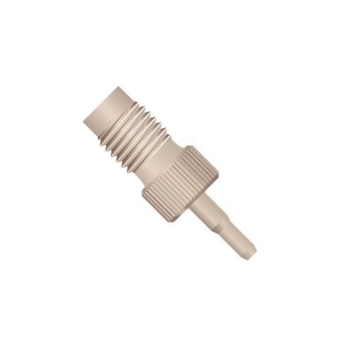 Upchurch Scientific Conical Adapter Body for 0.020-0.030 inch ID Soft-Walled Tubing, 1/4-28 Flat-Bottom Male, Natural, PEEK, Single - P-692 - Click Image to Close